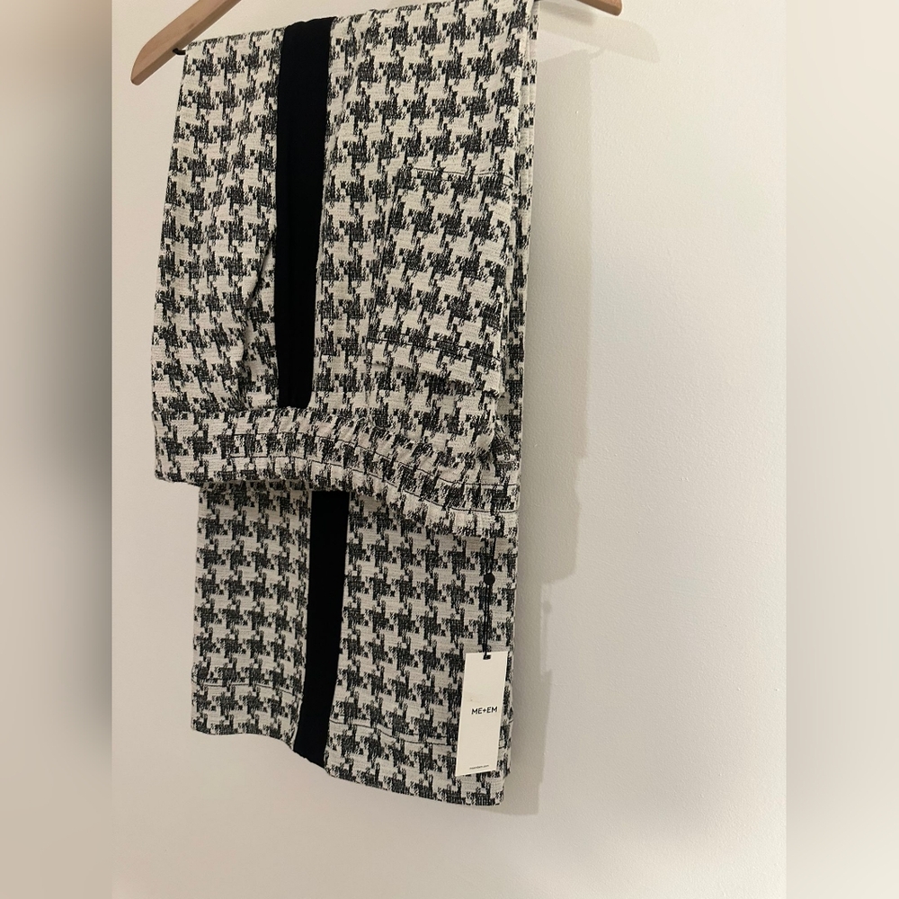 Me + Em houndstooth jacquard ponte wide leg pants